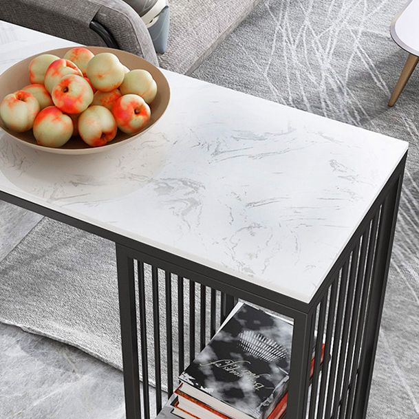 Contemporary Bar Dining Table Double Pedestal Bar Height Table with Shelf