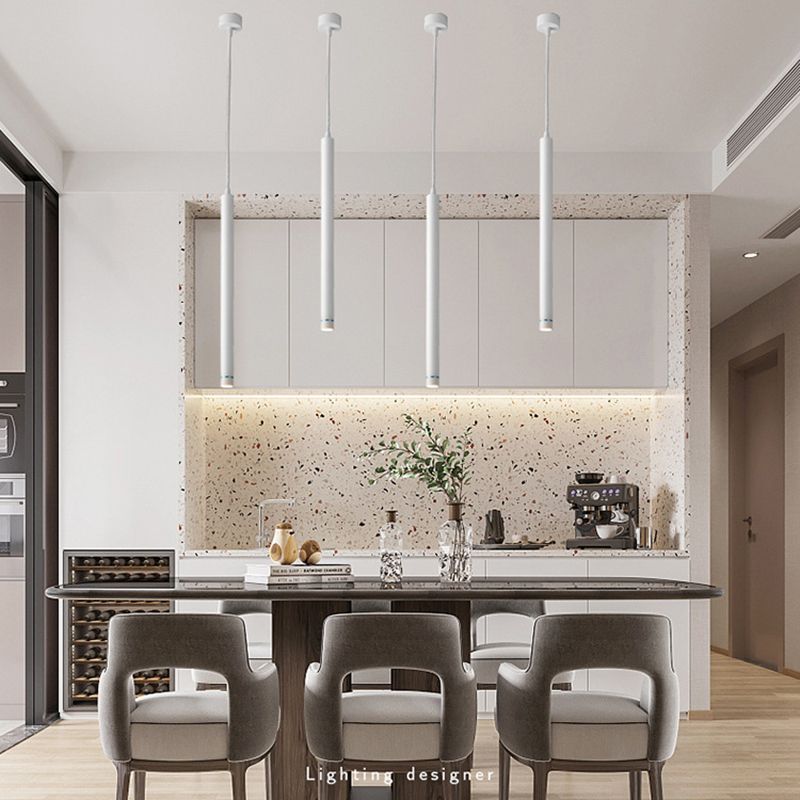 Minimalist Stick Shaped LED Downlight Aluminum Dining Room Suspension Pendant Light