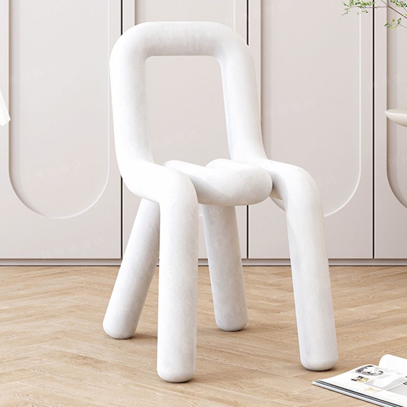 Contemporary Dining Chair Velvet Open Back Side Chair for Home