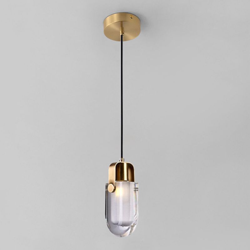 Unique Shade Hanging Lighting Postmodern Style Crystal 1 Lights Pendant Lamp For Living Room
