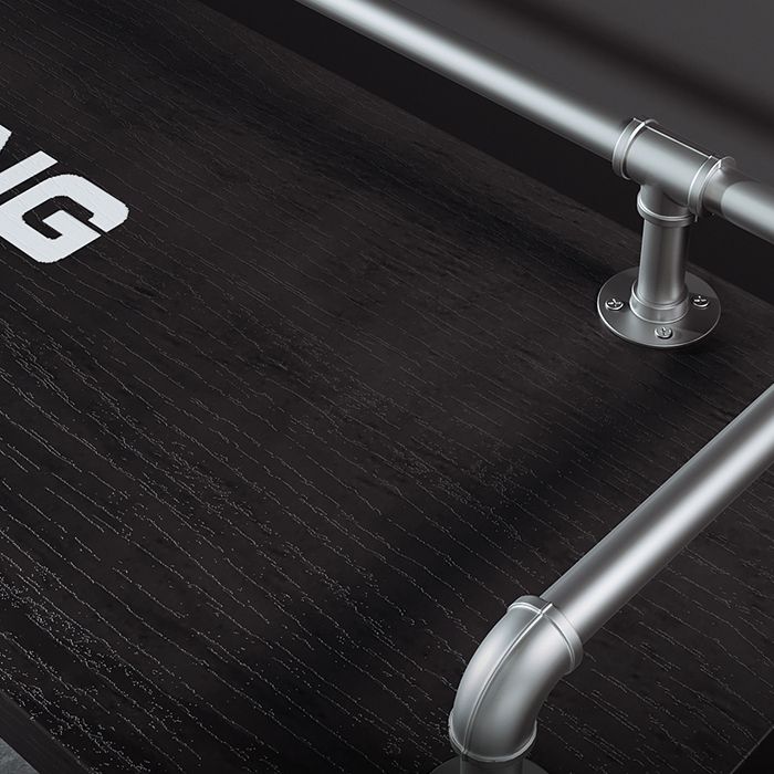 Industrial Metal Pub/Bar Table Wood Top Counter Wine Table with Footrest