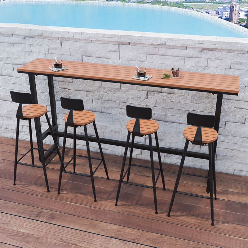 Outdoor 42-inch Height Bar Table Industrial Style Wood Bar Table
