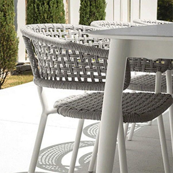 Boho Style 1/3/7 Pieces Dining Stone Set Metal Dining Table Set for Outdoor