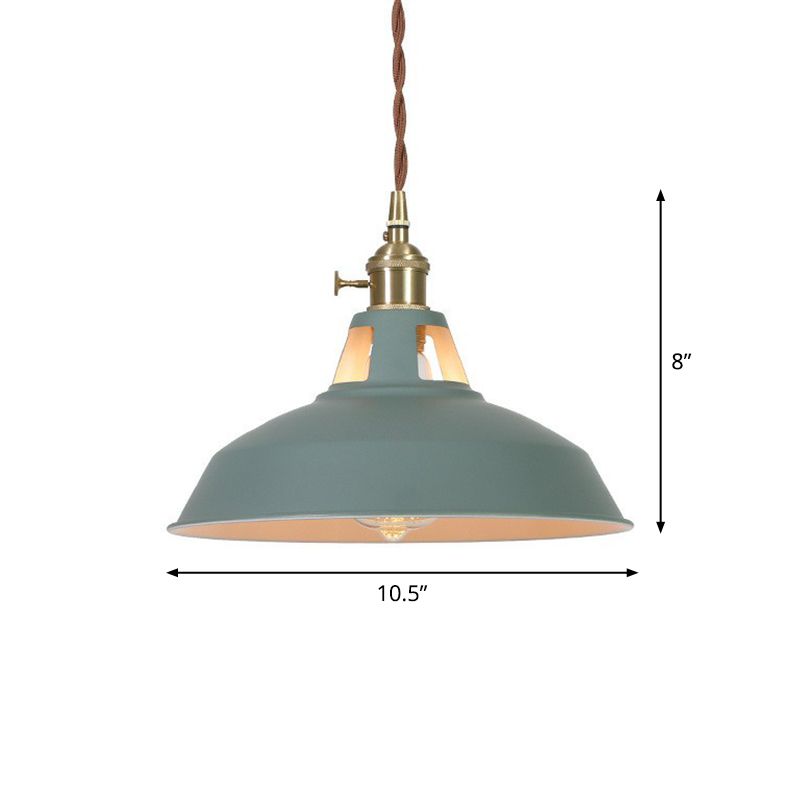 Scheunengeformte Suspension leichte Makkaron Metall 1-Licht-Restaurant Drop-Anhänger mit Entlüftungsdesign