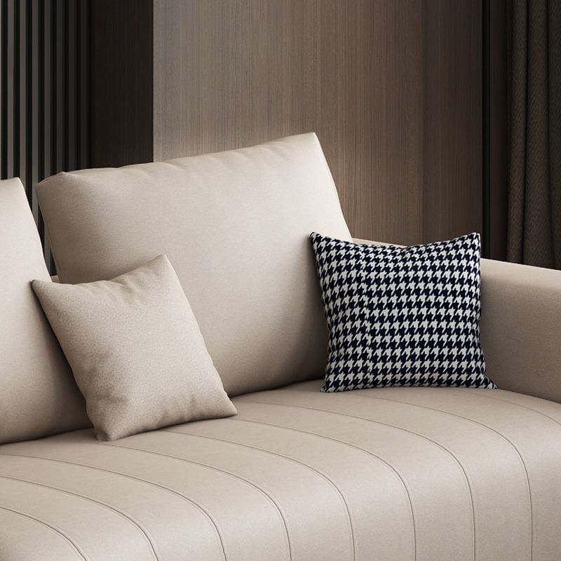 Divano a cuscini moderni di transizione da 31,5 "divano a braccio quadrato alto, beige