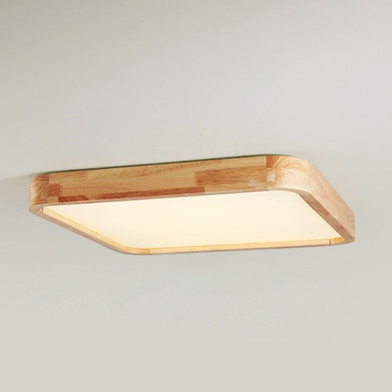 Wooden Ceiling Mounted Light Simplicity Geometric Living Room Close to Ceiling Light