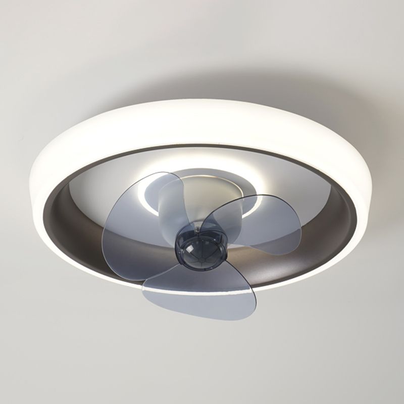 Modern Style Round Ceiling Fan Light Metal Single Light LED Flush Light