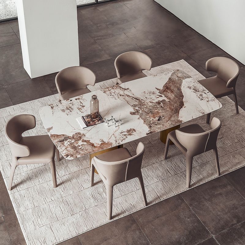 Sillas modernas de comedor para interiores y exteriores, sillas sin brazos de piel sintética