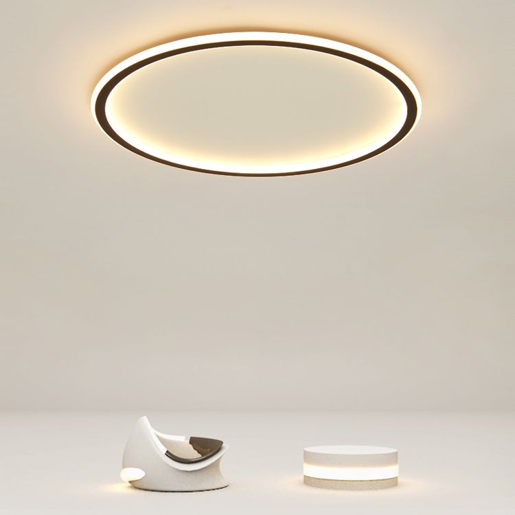 Plafonnier LED en aluminium noir, lampe moderne à montage encastré pour salon