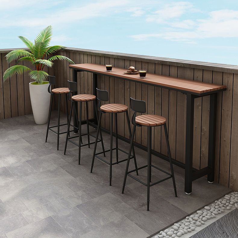 Balcony Rectangle Modern Pub Bar Table Footrest Trestle Wood Bar/Dinette Table