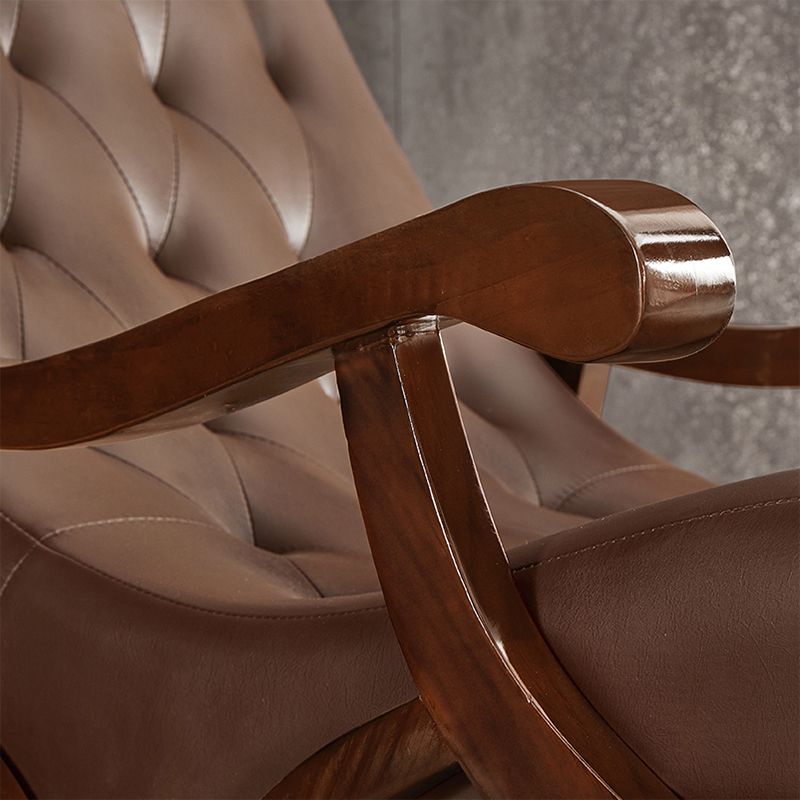 Wooden Base Lazy Sofa Chair Leisure Lounge Rocking Chair for Living Room