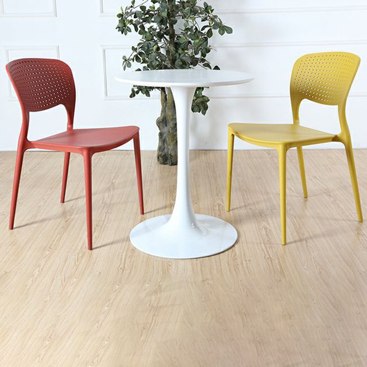 Minimalist Style Plastic Stacking Dining Chair Open Back Dining Side Chair
