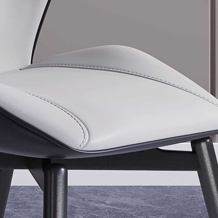 Modern Coffee Shop Wingback Chair Leather Matte Finish Dining Chair