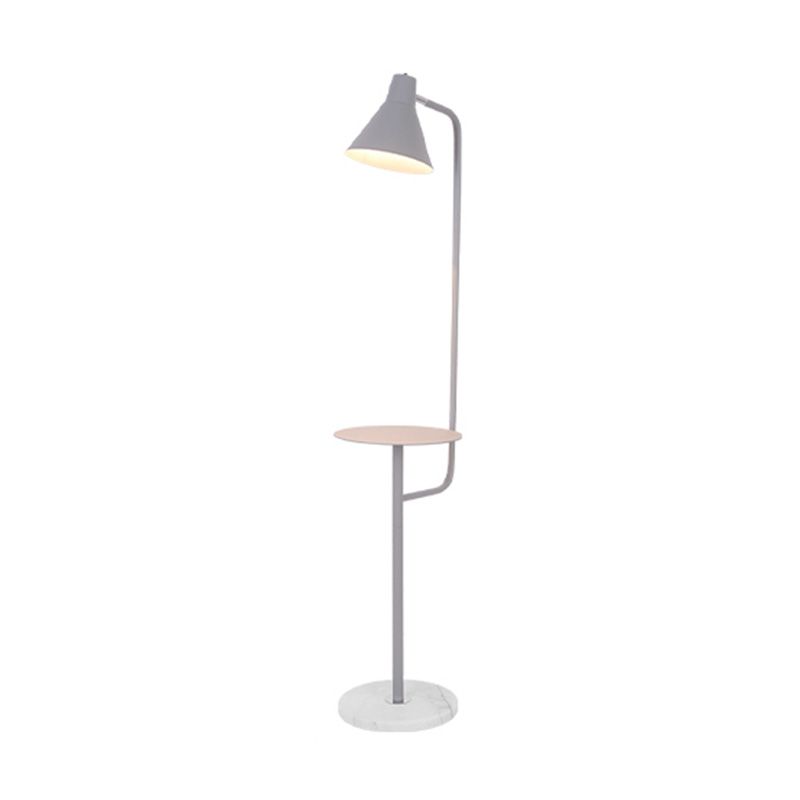 Macaroon Metal Floor Reading Lamp 1-Light Floor Light with Tray for Bedroom