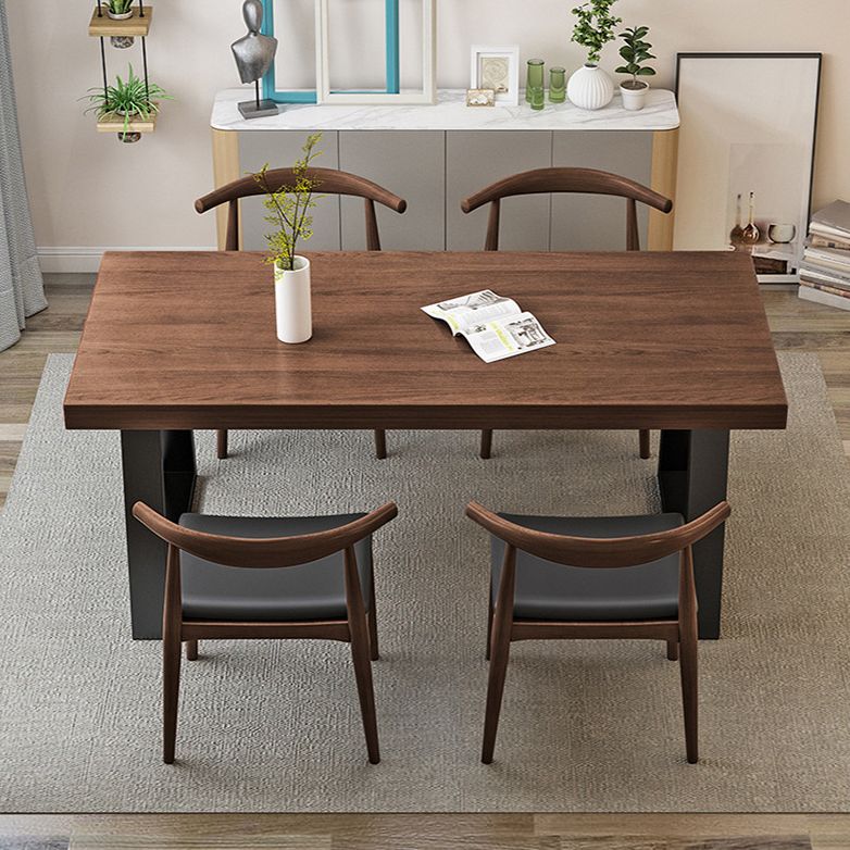 Solid Wood Dining Table Contemporary Dining Table with Sled Base