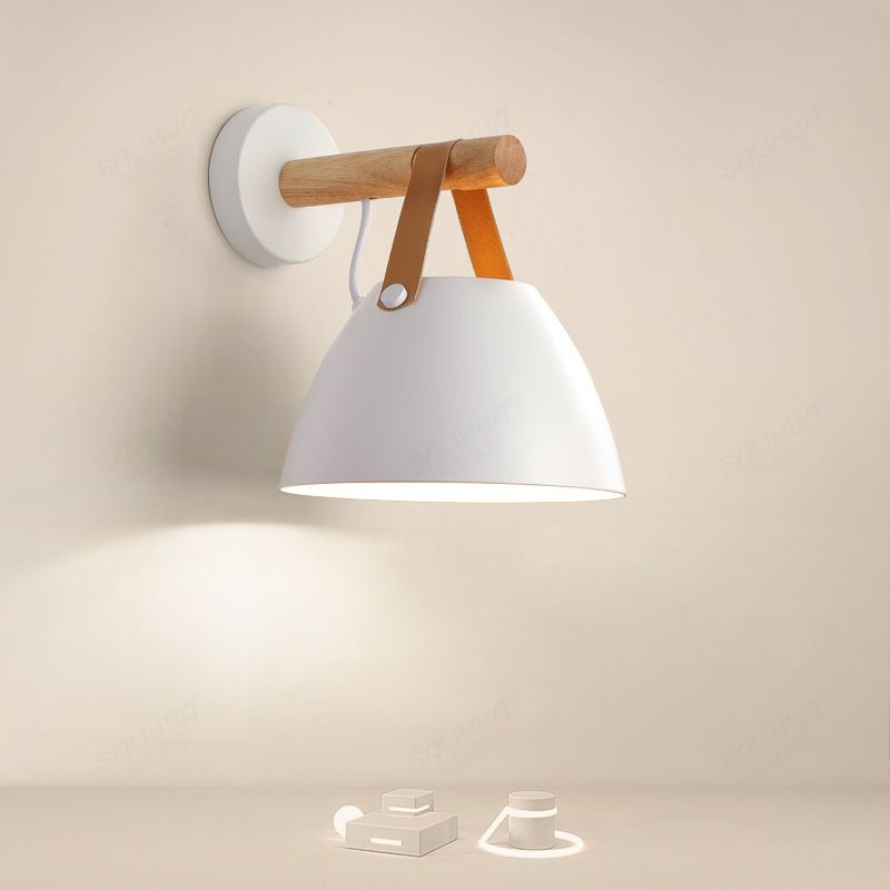 Cone Shape Metal Wall Light Industrial Style 1-Light Wall Light Sconce in White