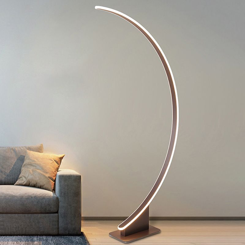 Luce da pavimento a forma lineare in metallo 1 Moderno luce montata sul pavimento leggero