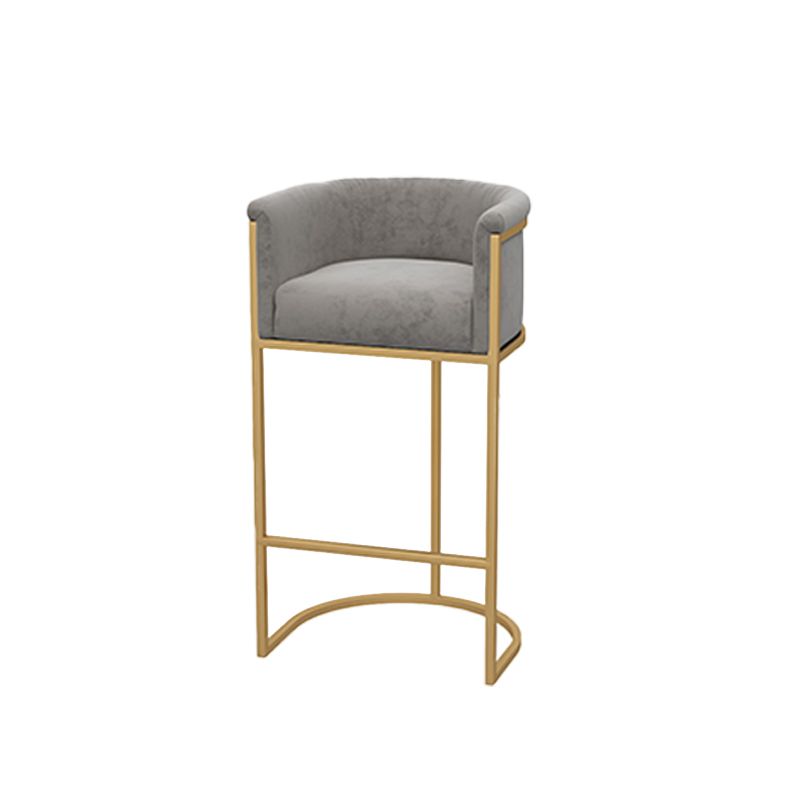 Upholstered Dining Stools Low Back Bar Stools with Metal Base