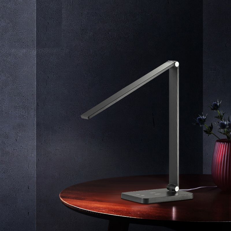 Lampe de table USB avec contrôle tactile, tâche de table pliante en métal clair pour la chambre