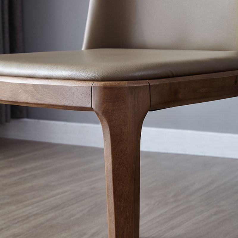 Sillas de comedor de madera de estilo moderno, silla sin brazos con respaldo sólido para cocina