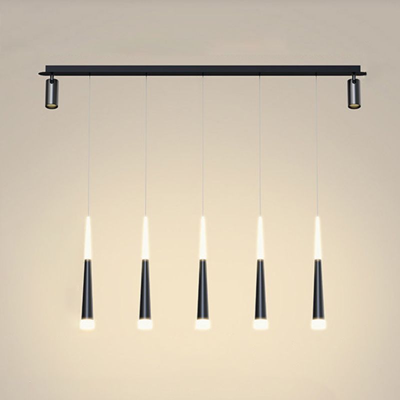 New Modern Metal Island Lighting Fixture LED Linear Chandelier Lights for Dining Room