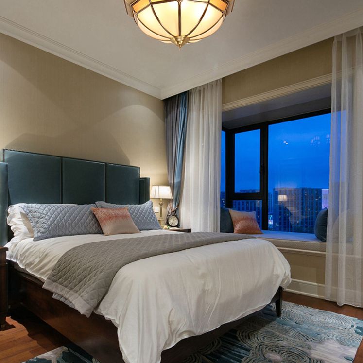 Glass Brass Ceiling Mount Light Fixture Bowl Classic Flush Mount Ceiling Lighting Fixture