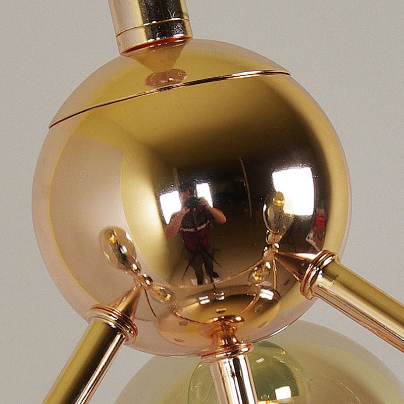 18 Licht moderne lineaire zwarte kroonluchter met Globe Shade