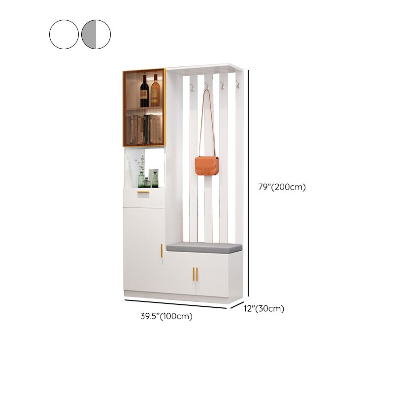 Contemporary 3-door Wooden 11.81" Wide Accent Cabinet with Drawer