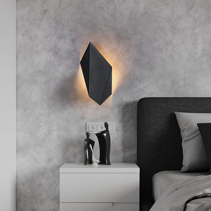 Black LED Wall Lamp Modern Wall Mount Lamp with Acrylic Shade for Bedroom