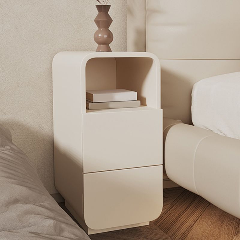 Faux Wood Bedside Cabinet Contemporary Bed Nightstand with 2 Drawers