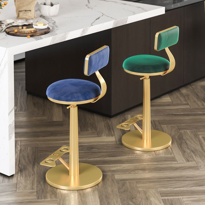 Indoor Footrest Counter Chair Adjustable Height Metal Swivel Counter Bar Stool
