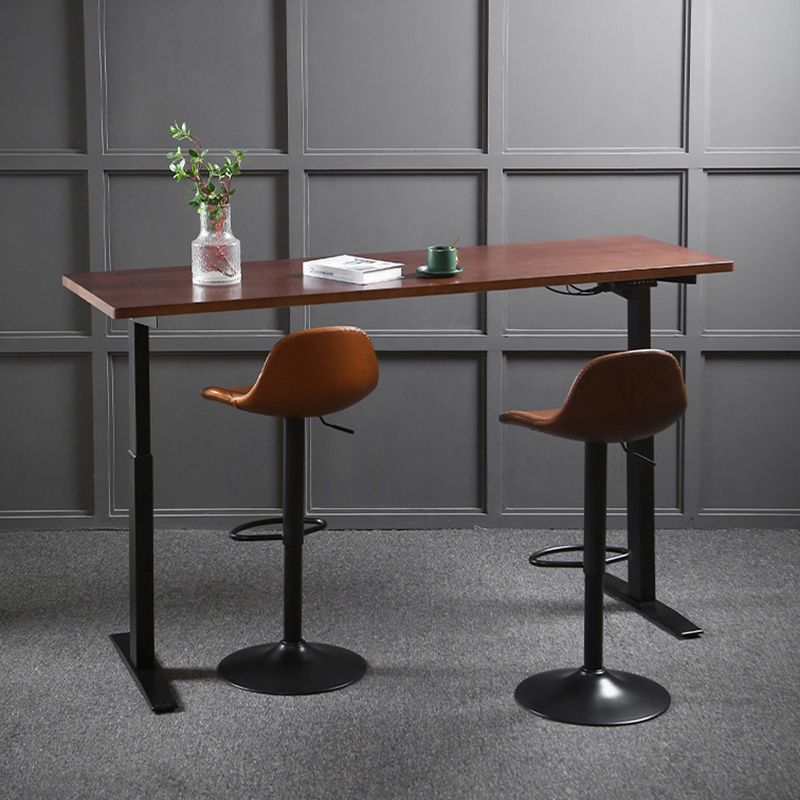 Industrial Style Wood Top Counter Table Liftable Bar Table for Coffee Shop