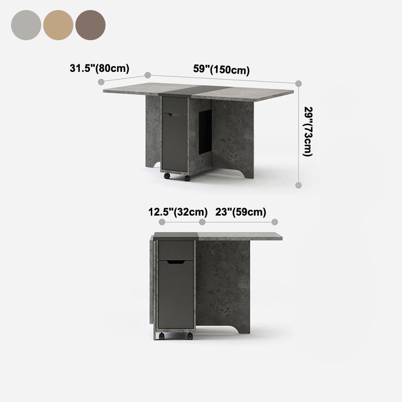 Mesa de madera de rectángulo artificial plegable con almacenamiento (solo tabla)
