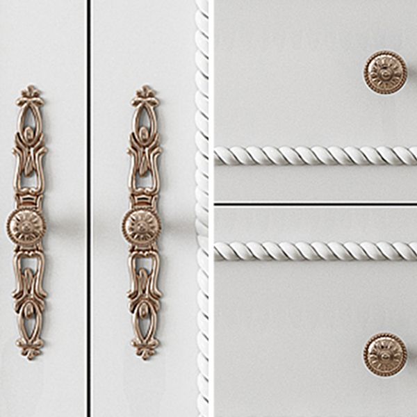 French Country White Wardrobe for Bedroom Manufactured Wood Cabinet with Drawers