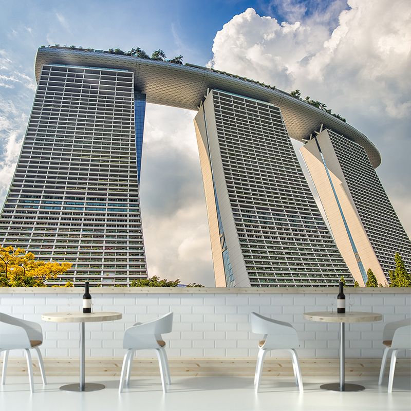 Modern Fashion City Building Murals Personalized Wall Decor for Meeting Room