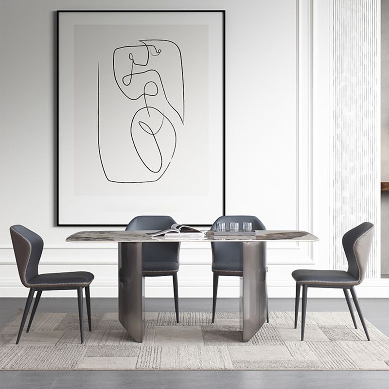 Stone Dining Table Contemporary Double Pedestal Dining Table