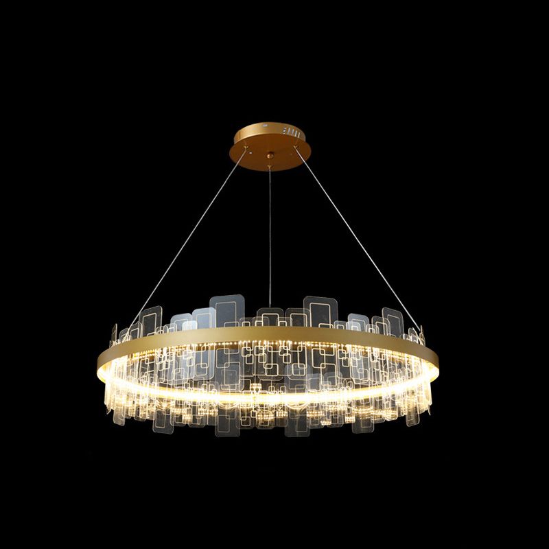 Chandelier LED Metropolitan LED MINMINATIVE LOCE D'OR ACRYLIQUE PRENDANT LEU