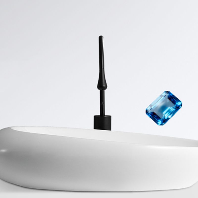 Contemporary Bathroom Sink with Pop-Up Drain Porcelain Oval-Shape Vessel Lavatory Sink