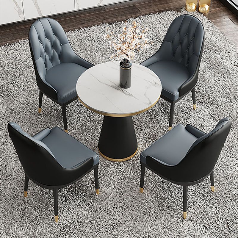 Modern Style Dining Table White Top Sintered Stone Table for Dining Room