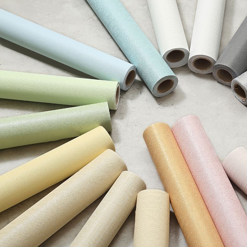 Peel off Plain Wallpaper Roll Scandinavian Style Non-Woven Wall Covering, 32.3 sq ft