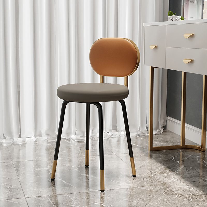 Silla lateral de piel sintética con respaldo abierto de diseño nórdico, sillas sin brazos