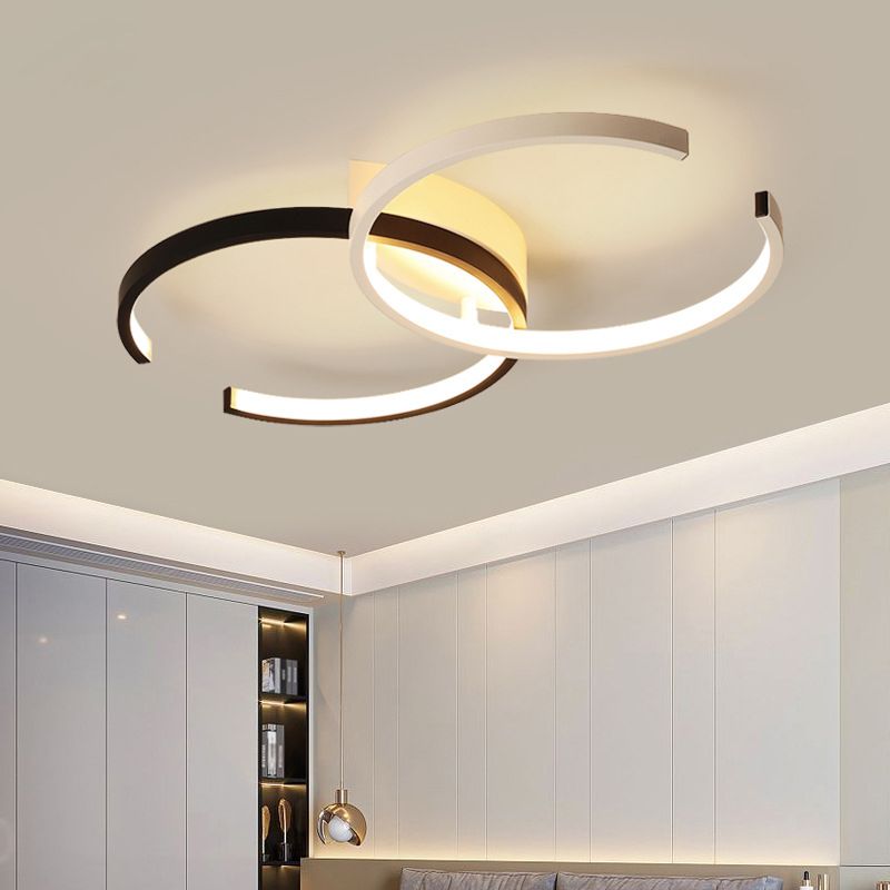 Montaje redondo de techo de techo de metal minimalista lineal semi luz semi flush.