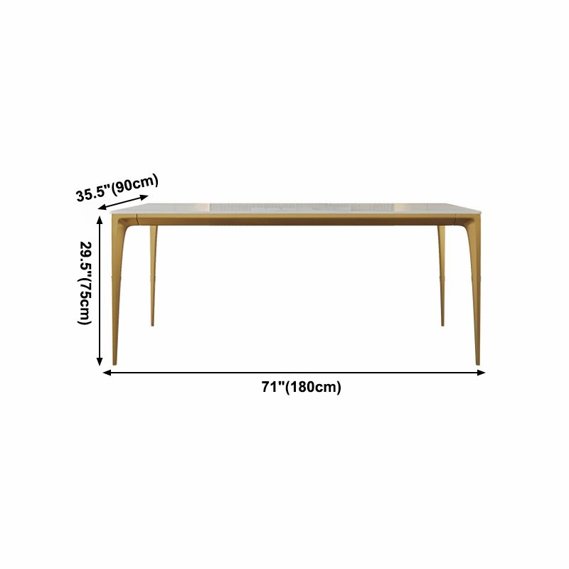 Mesa de comedor de piedra sinterizada Estilo de lujo 4 patas Mesa de rectángulo base para comedor