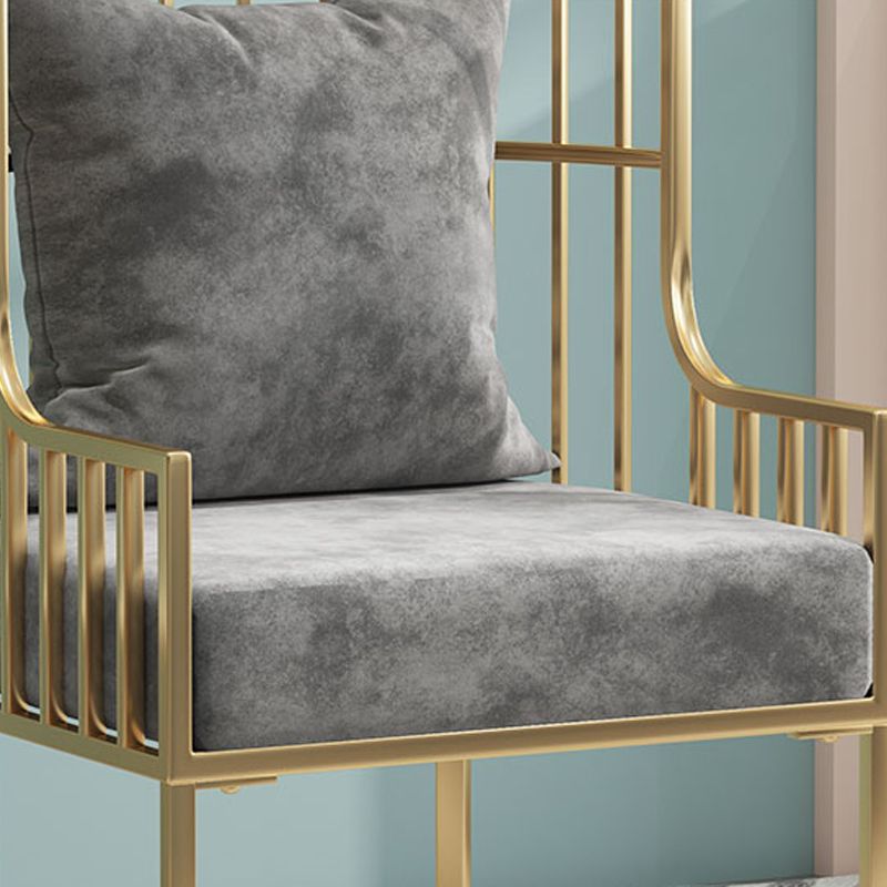 Glam Style 25.6 "Wide Pillow Back Square Arm Metal Frame Balloon Chair