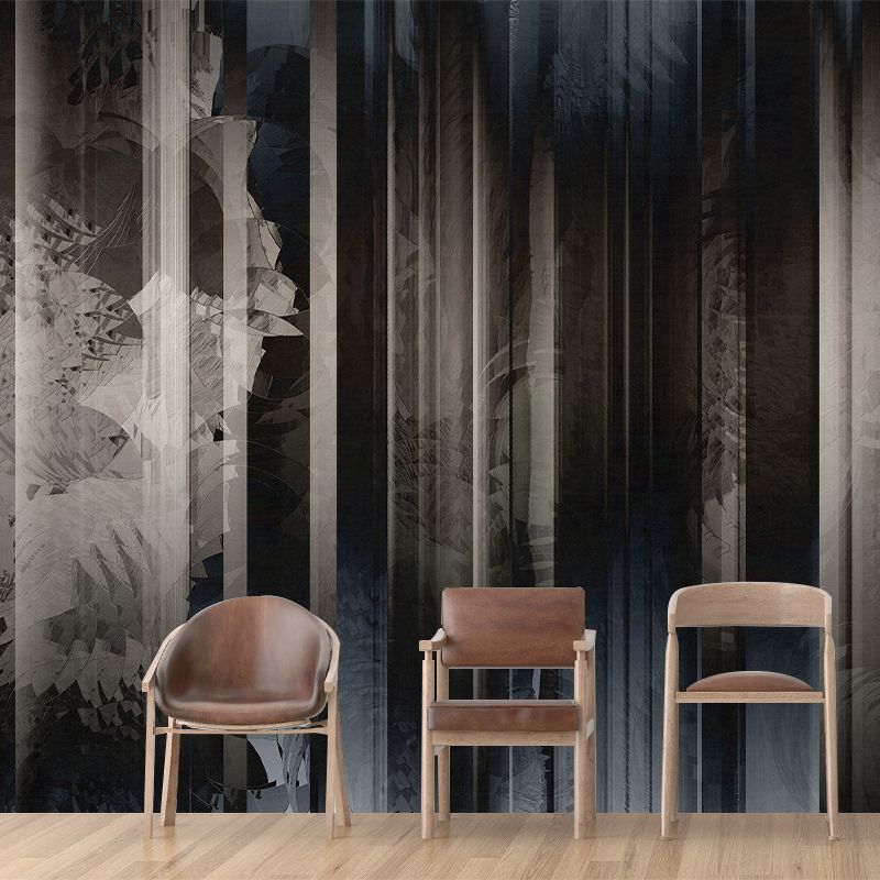 Decorative Abstract Wall Paper Murals Grey and Black Living Room Wall Art, Made to Measure