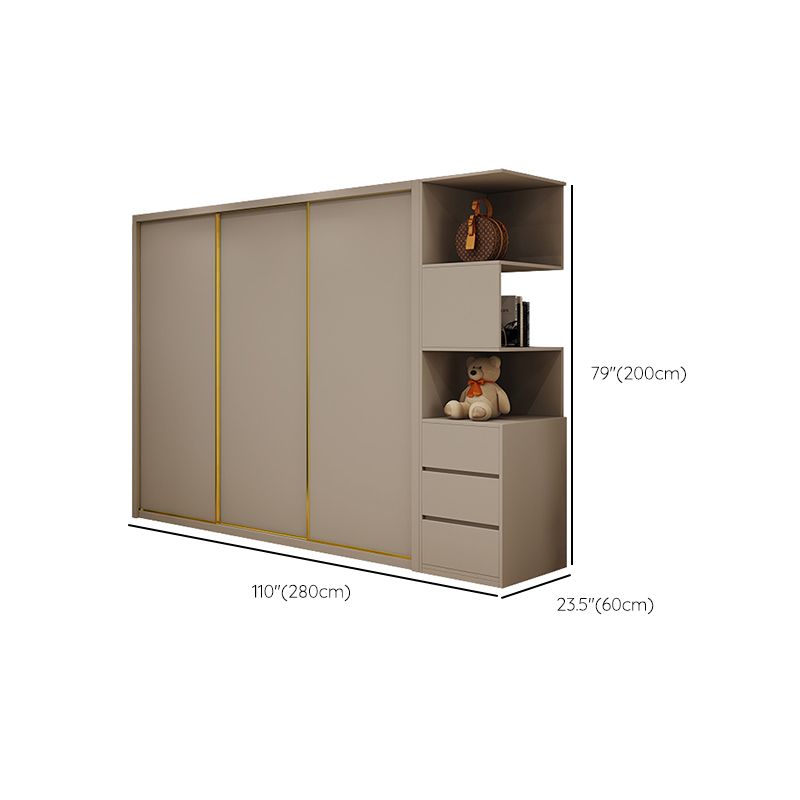 Contemporary Wardrobe Armoire Engineered Wood Wardrobe Cabinet
