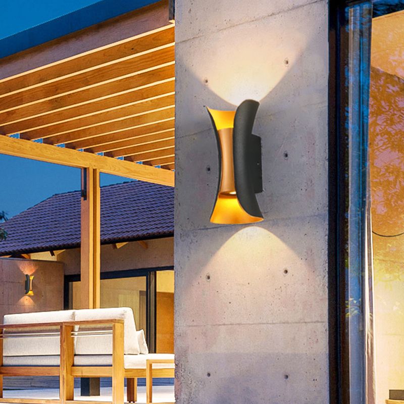 Estilo moderno Luz de pared de aluminio Geométrica 2 luces LEA LED LEA LEA EN NEGRO PARA EL AUTO