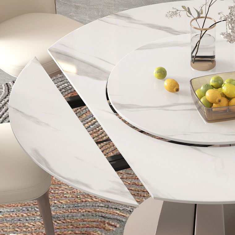 Modern Style 1/3/4/5/7/9 Pieces Dining Sintered Stone Dining Table Set with Metal Legs
