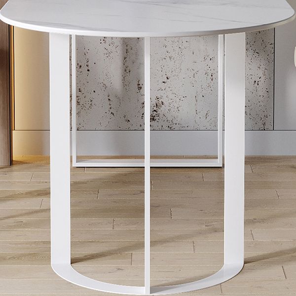 Mesa de comedor superior de piedra mesa de comedor de lujo tradicional con base de trineo