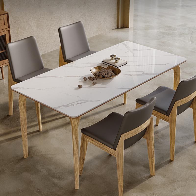 Rectangle Dining Table Solid Wood Base Dining Table for Kitchen